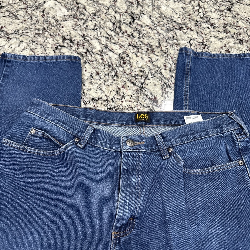 Lee Regular Fit Mens 38x30 Blue Jeans - Picture 5 of 9